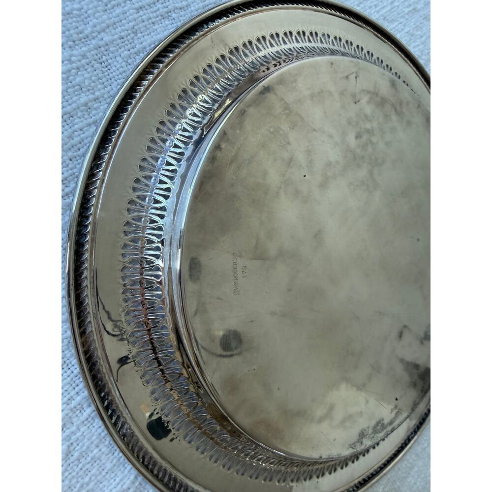 Vintage, Rogers 170, 12" Round Silver Tray - Picture 6 of 10